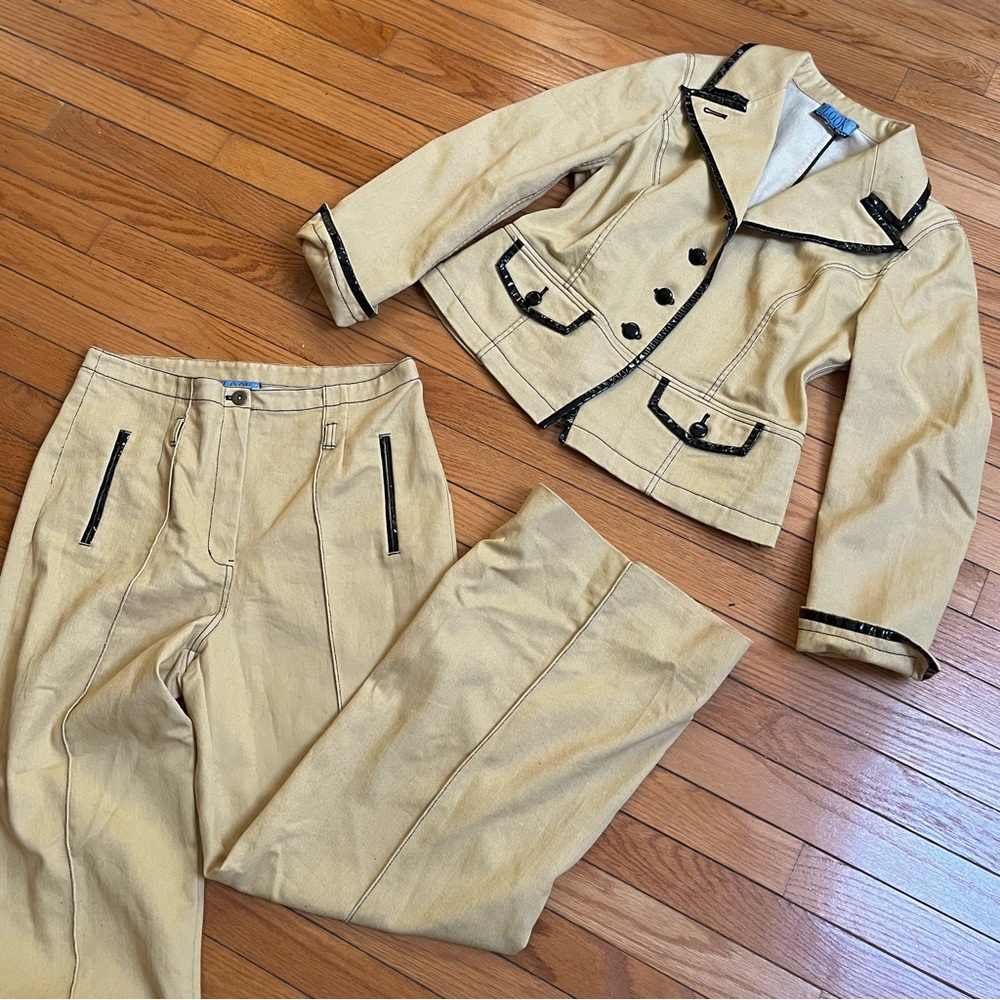 90s Vintage yellow pant suit Randolph Duke